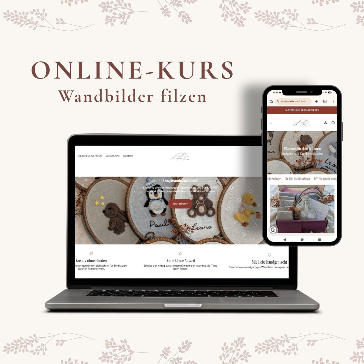 Wandbilder filzen - Der Online-Kurs