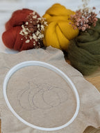 Refill-DIY-Kit Stickrahmen „Herbstkürbis“ zum Filzen