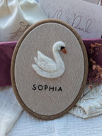 DIY-Kit Stickrahmen „Stella Schwan“ zum Filzen – Personalisierbar