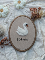 DIY-Kit Stickrahmen „Stella Schwan“ zum Filzen – Personalisierbar